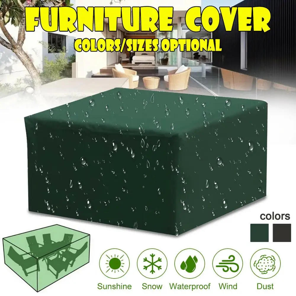 Description Picture 4 of itemPatio Garden Outdoor Furniture Covers Waterproof 210D Rain Snow Chair covers Sofa Table Chair Dust Proof Cover Green Blue Brown