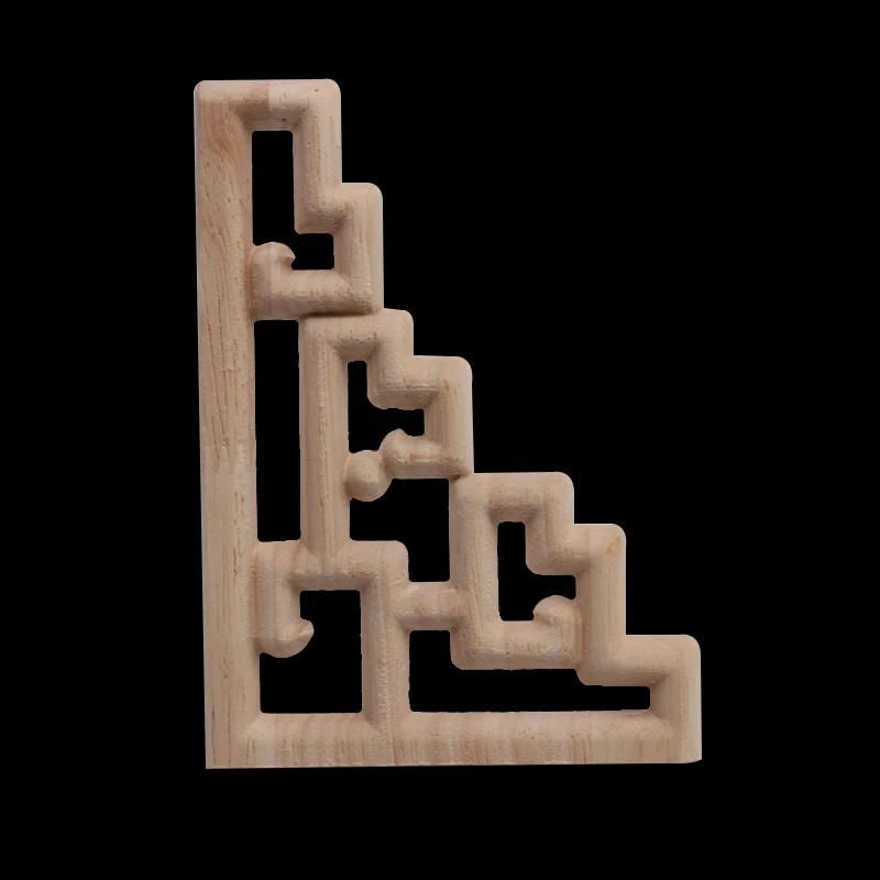 Description Picture 5 of itemWood Decal  Wood Figurines Wood Applique Onlay Modern Retro Long Leaves Crown Rubber Wood Furniture Corner Walls Doors European