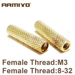 Armiyo 2pcs/lot Solid Brass Female Thread 8-32 M3 5-40 Gun Brush Cleaning Rod Conversion Adapter Tactical Hunting Accessories