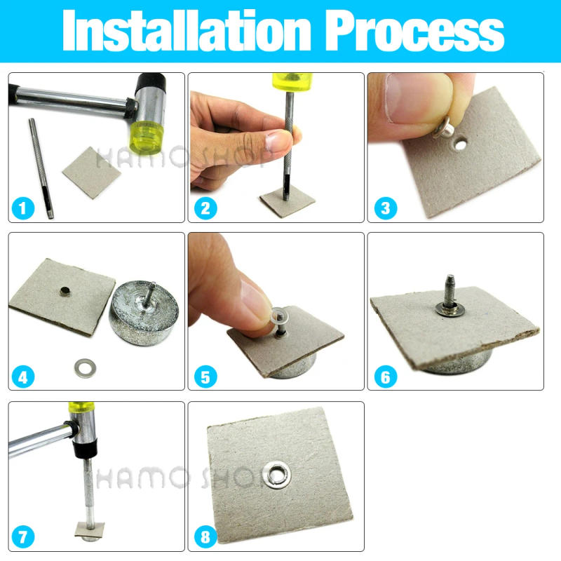 Description Picture 2 of item200pcs Metal Eyelet Gromment Kit Eyelet Punch Install Tool Set With Storage Box For LeatherCraft Shoes Belt Cap Bag Tags Clothes