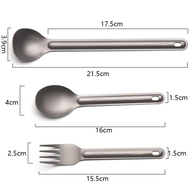 Description Picture 3 of item1Pc Portable Titanium Long Handle Spoon Outdoor Camping Picnic Tool Light Titanium Cookware EDC Environmental Cutlery Fork