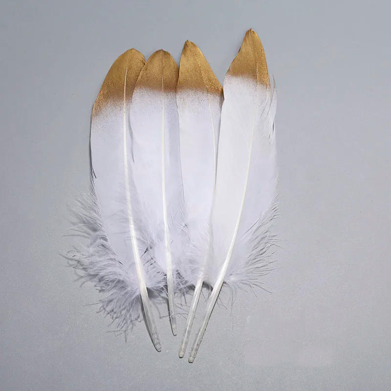 Description Picture 4 of itemGlitter Gold Silver Feathers Goose Turkey Plumas DIY Wedding Jewelry Accessories Plumes DIY Feather for Crafts Piume Decorative