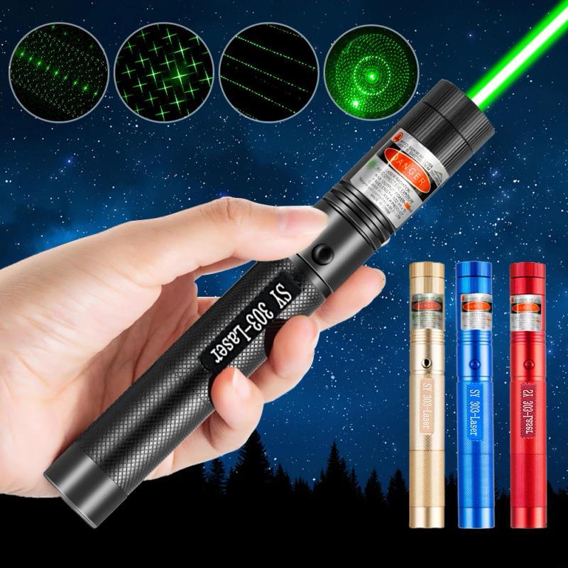 Description Picture 2 of itemPowerful Red Green Laser Pointer 10000m 4mW Laser 303 Sight Focus Adjustable Burning Lazer Torch Pen Sight Outdoor Hiking