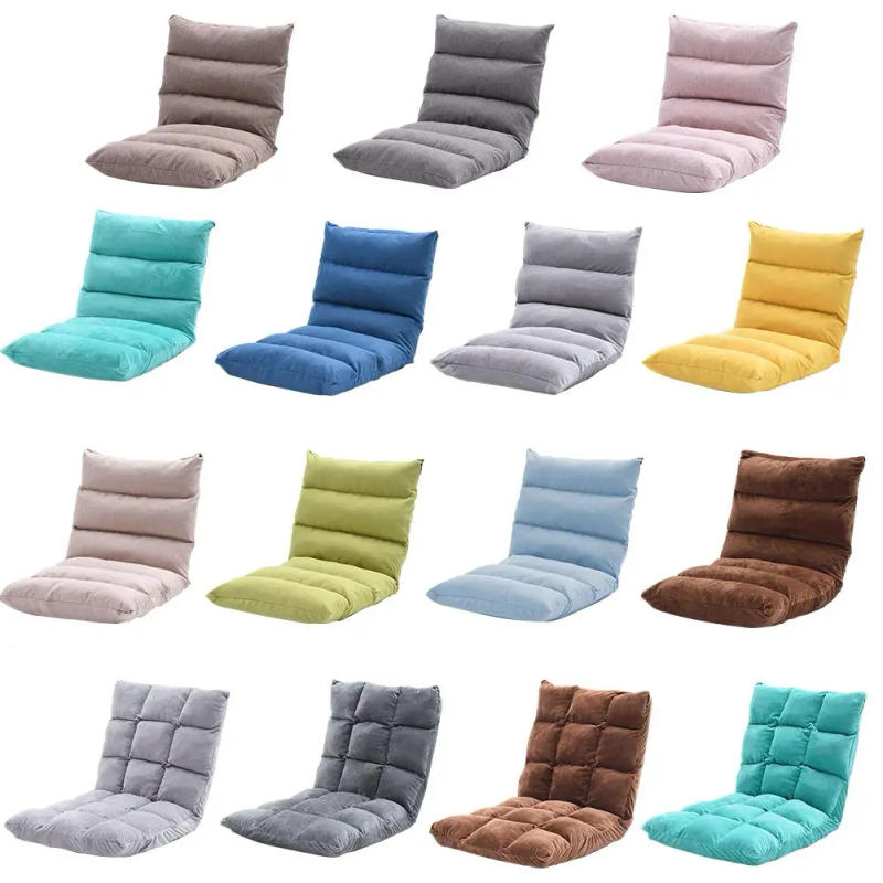 Description Picture 2 of itemJapanese Floor Chair Folding Adjustable Lazy Sofa Chair Floor Gaming Sofa Chair Padded Lounger Soft Recliner With Back Support