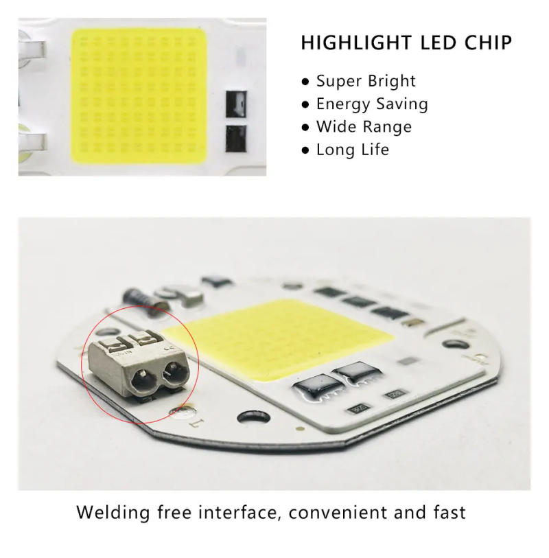 Description Picture 6 of itemNo welding LED COB CHIP 20W 30W 50W AC110V 220V Full Spectrum Plant growth cold white warm white light emitting diode LED matrix
