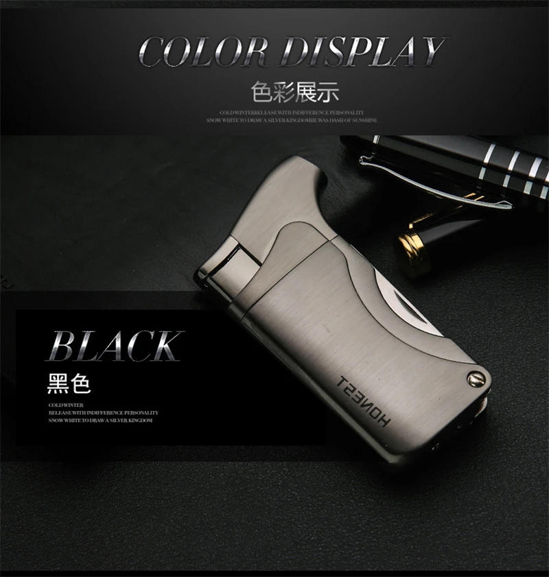 Description Picture 5 of itemHONEST Butane Jet Lighter With Pipe Tool Pipe Rod Lighter Men Compact Butane Cigarette Kitchen Accessories Cigar Lighter NO GAS