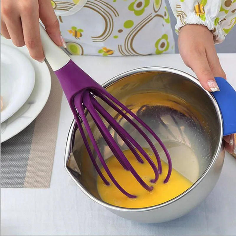 Description Picture 2 of itemMultifunctional Rotary Manual Egg Beater Mixer Mini Plastic Kitchen Egg Whisk Bake Tool Egg Agitator Silicone Eco-Friendly