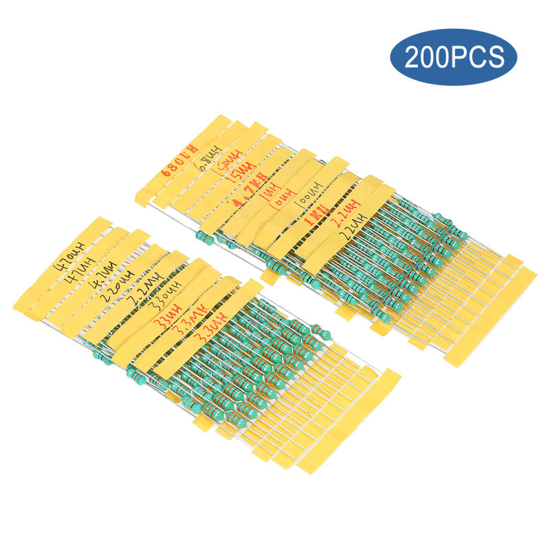 Description Picture 4 of item200Pcs φ0510 DIP Chromatic Ring Inductor Assortment Kit Set Tolerance ±10% Power 1W 20 Electronic Material