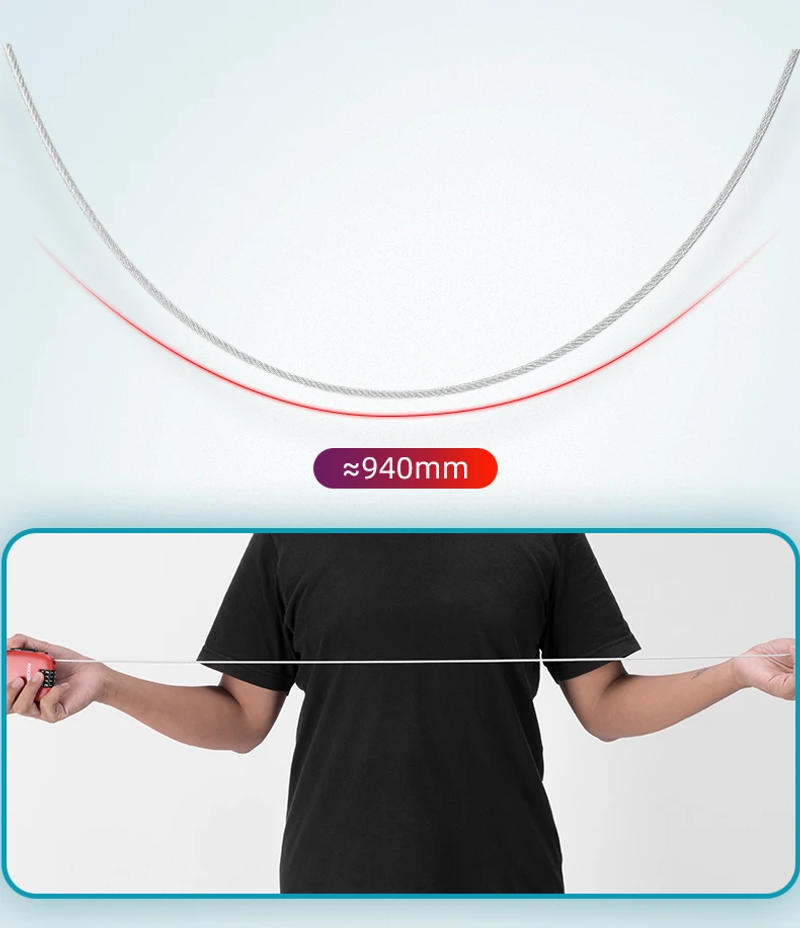 Description Picture 6 of itemROCKBROS Telescopic Bicycle Lock Anti-theft bike Lock Cable Helmet Lock Chain Backpack Cycling Password Lock Bike Accessories