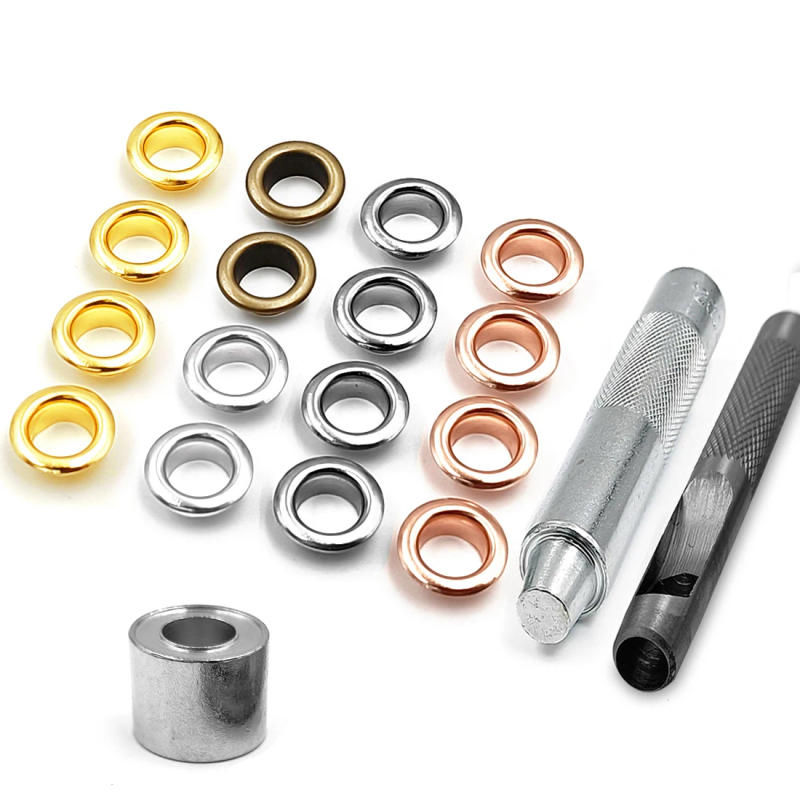 Description Picture 4 of item50pcs 8mm Hole Metal Eyelets Grommets with Washer Punch Set Tool Diy Leathercraft Accessories Clothes Shoes Belt Cap Bag Tags