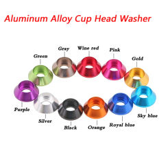 Multiple Colour Cup Head Washers M2 M2.5 M3 M4 Aluminum Alloy Gasket For Screws Bolts 5/10/20/50PCS