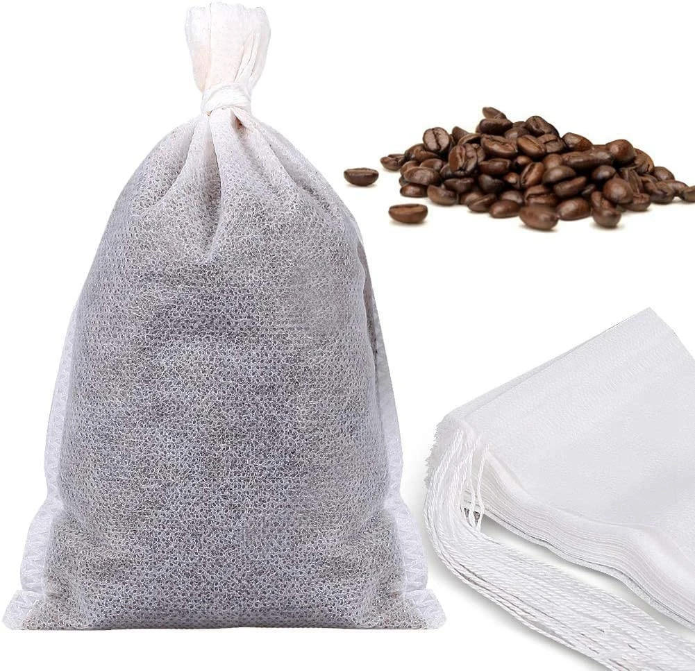 Description Picture 2 of item100 PCS Tea Filter Bags Non-woven Fabric Disposable Teabags Empty Tea Bags Cotton Drawstring Seal Filter Tea Bags for Loose Tea