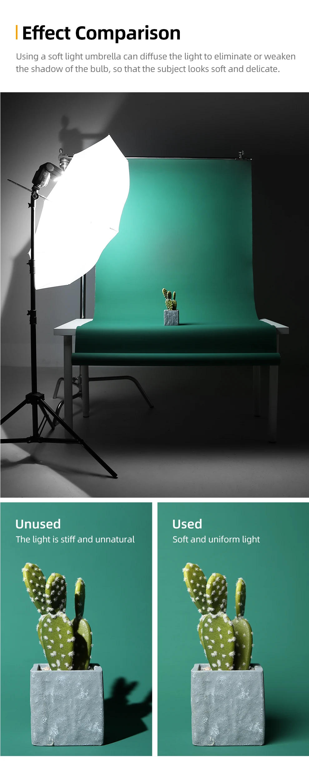 Description Picture 6 of itemGodox 33" 84cm 40" 102cm 43" 108cm White Soft Diffuser Studio Photography Translucent Umbrella for Studio Flash Strobe Lighting