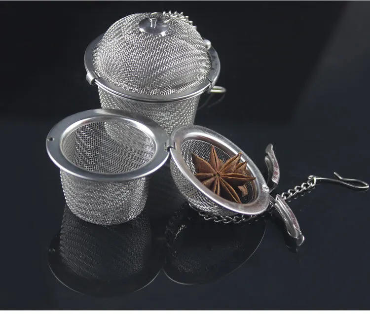 Description Picture 4 of item304 Stainless Steel Tea Ball Strainer Mesh Herbal Infuser Filter Tea Leaf Spice Tea Strainer Boil soup for Teapot Kitchen Tool