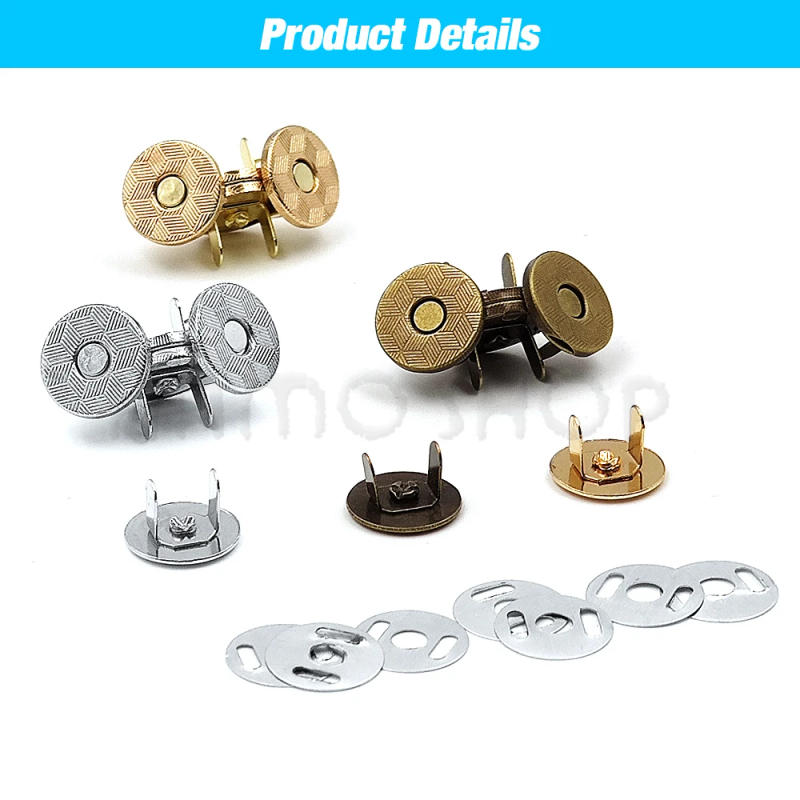 Description Picture 4 of item10sets/lot 10mm-18mm Magnetic Buttons Bags Magnet Automatic Adsorption Buckle Metal Thin Buttons Snaps DIY Walle t Buttons