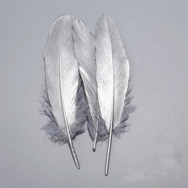 Description Picture 6 of itemGlitter Gold Silver Feathers Goose Turkey Plumas DIY Wedding Jewelry Accessories Plumes DIY Feather for Crafts Piume Decorative