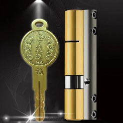Super C class 12 key cylinder Anti-theft core of the door lock Universal copper plated chrome customized cylinders Copper key