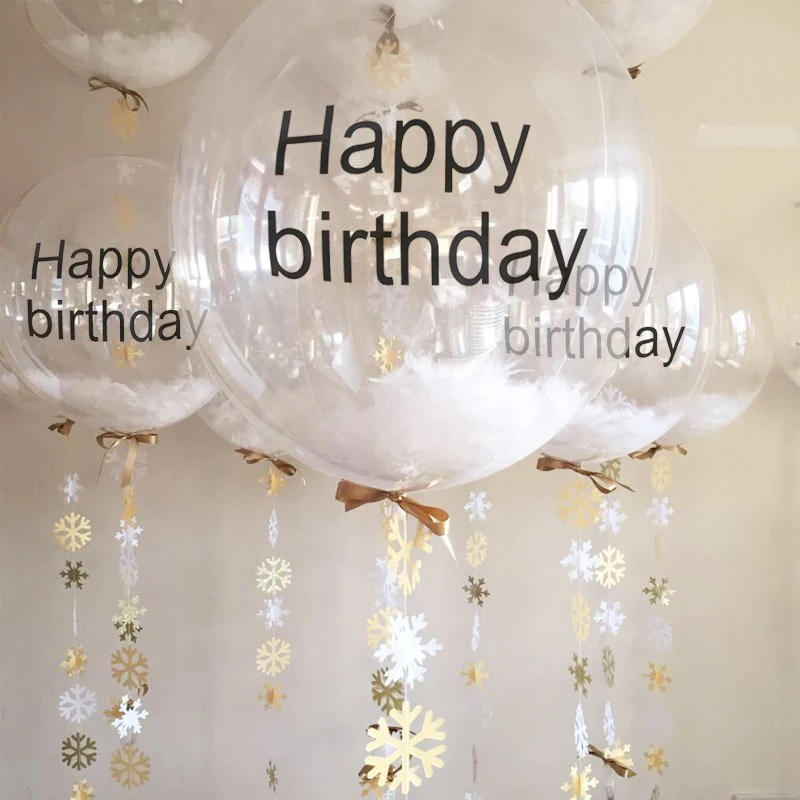 Description Picture 2 of itemDIY Balloon Sticker for Transparent Balloons Happy Birthday Wedding Party Decoration Baby Shower Favors Letter Balloon Sticker