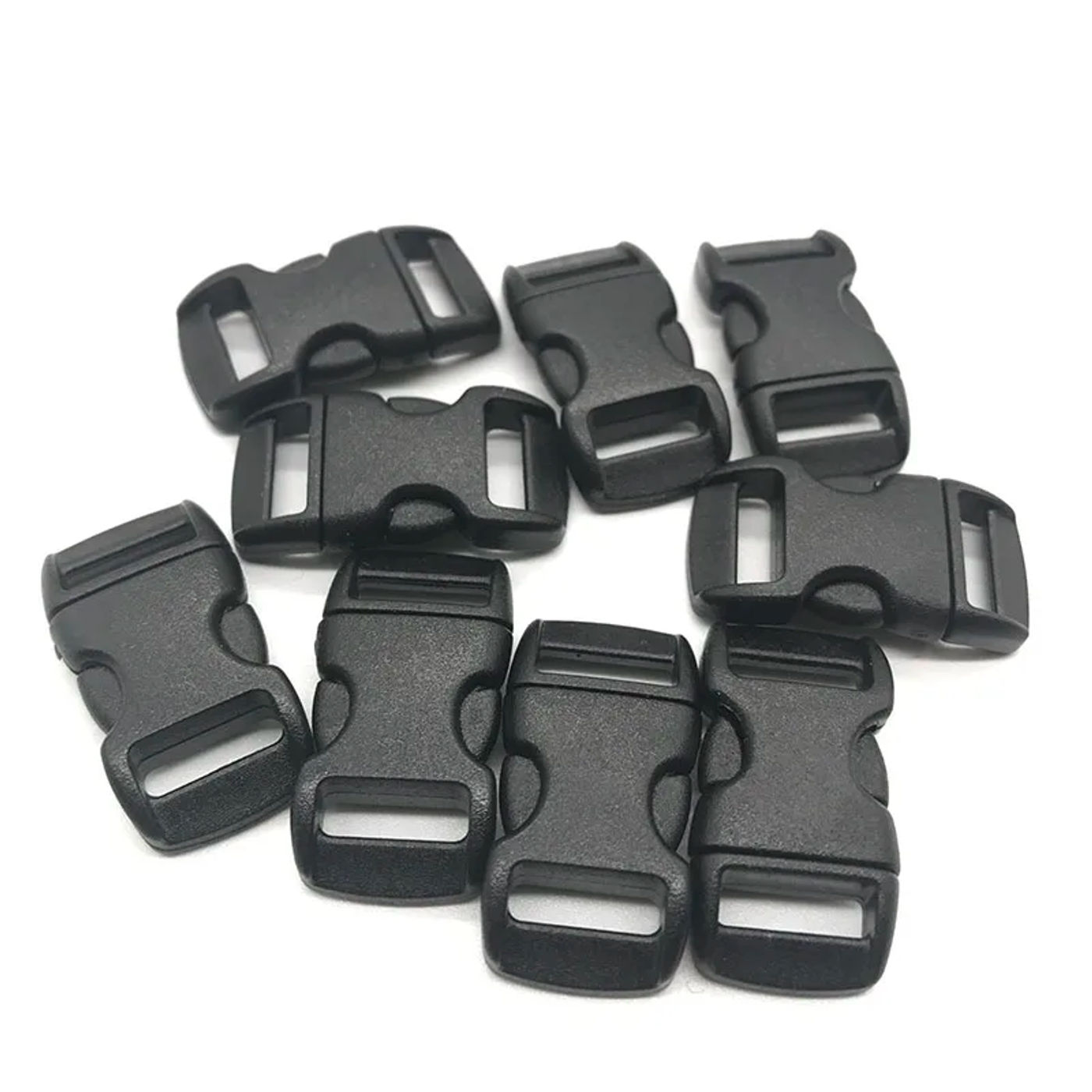 Description Picture 4 of item50pcs 3/8" 10mm Plastic Side Release Buckle Bracelet Curved Parachute 550 Paracord Bracelet Sewing Tools