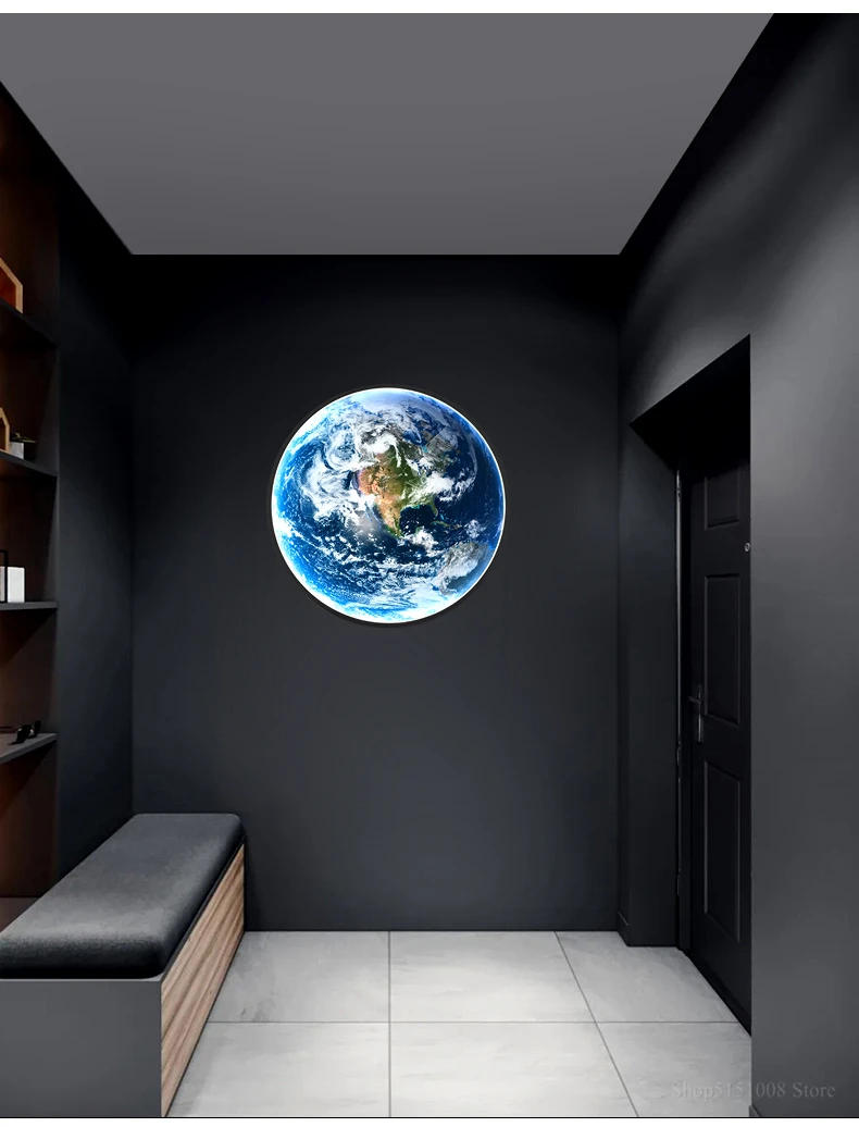 Description Picture 4 of itemDecorative painting with led light Mars wall lamp Nordic Living room decor lighting Bedroom Night light Uranus Mercury Neptune