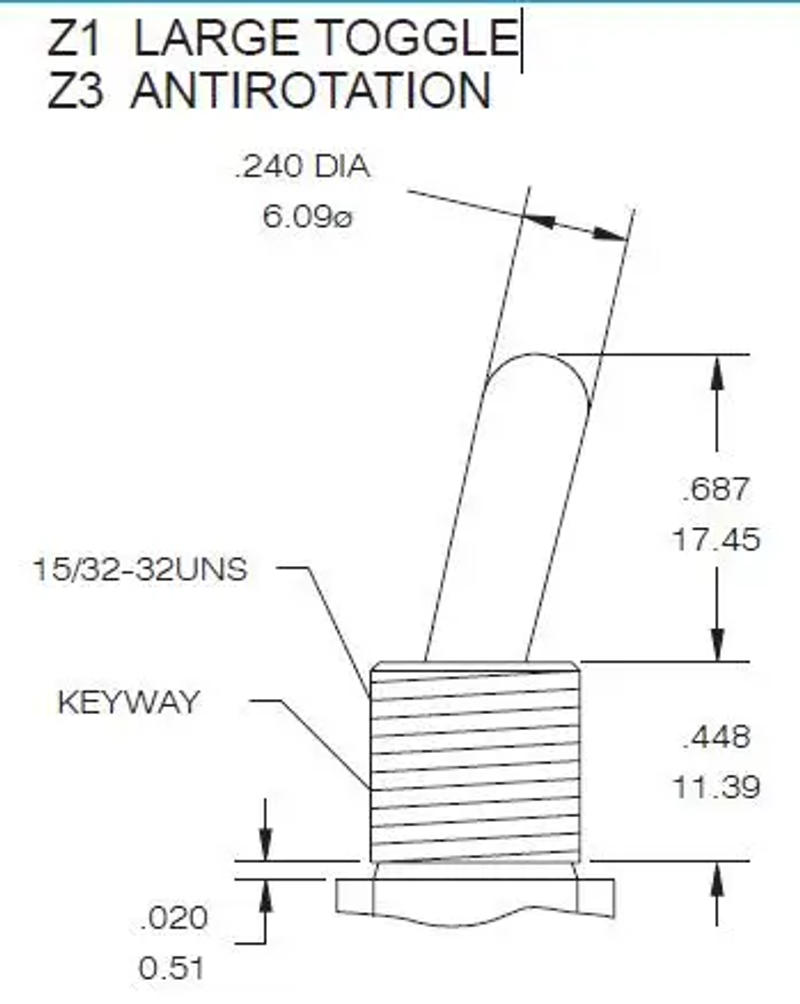 Description Picture 5 of itemSalecom SH T80-T Z1 Large Long Handle Mini Toggle Switch 12mm Panel Mount 5A/125VAC