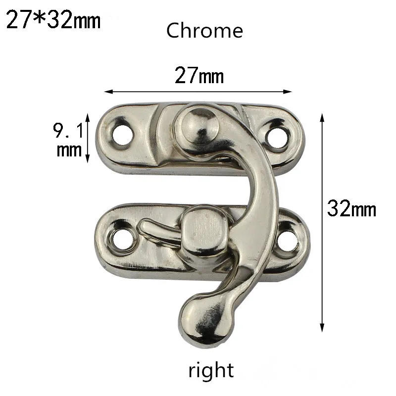 Description Picture 6 of item10pcs 32x27mm Antique Bronze Iron Padlock Hasp Hook Lock For Mini Jewelry Wooden Box With Screws Furniture Hardware clasp lock