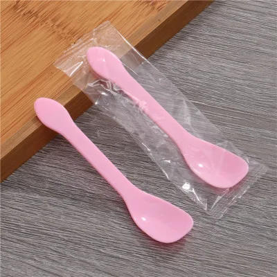 Description Picture 5 of item100PCS Disposable Spoons Plastic PP Made Eco-friendly Stocked Individually Wrapped Ice Cream Spoons
