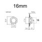 16mm Flat Head