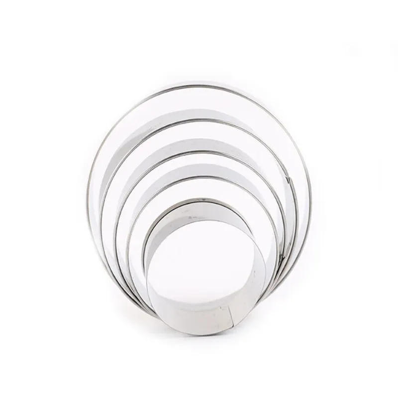 Description Picture 5 of item5PCS Cake Ring Mold Stainless Steel Round Circle Cookie Mousse Cutter Mini Cake Ring Cake Gum Paste Mould DIY Wedding Cake Tools