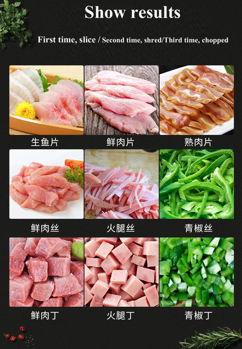 Description Picture 3 of itemCommercial High Efficiency Electric Meat Cutter Vegetable Slicer Stainless Steel Automatic Cutting Machine meat slicer