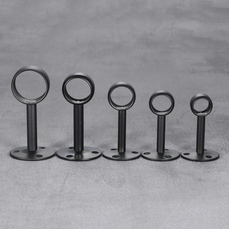 Description Picture 4 of item2Pcs Flange Rod Holders Curtain Rod Ceiling-Mount Bracket Stainless Steel Flange Rod Holder Closet Pole End Supports Socket