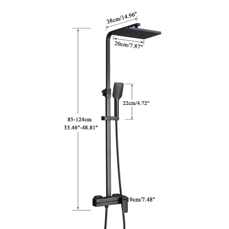 Description Picture 5 of itemBathroom Shower Faucet Set Wall Mounted Rainfall Shower Faucet Cold Hot Mixer Tap 3-Ways Bathtub spout Crane Shower column