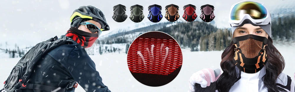 Description Picture 2 of itemCold Weather Neck Warmer Gaiter Winter Fleece Face Cover Cycling Running Hiking Skiing Thermal Half Mask Scarf Bandana Men Women