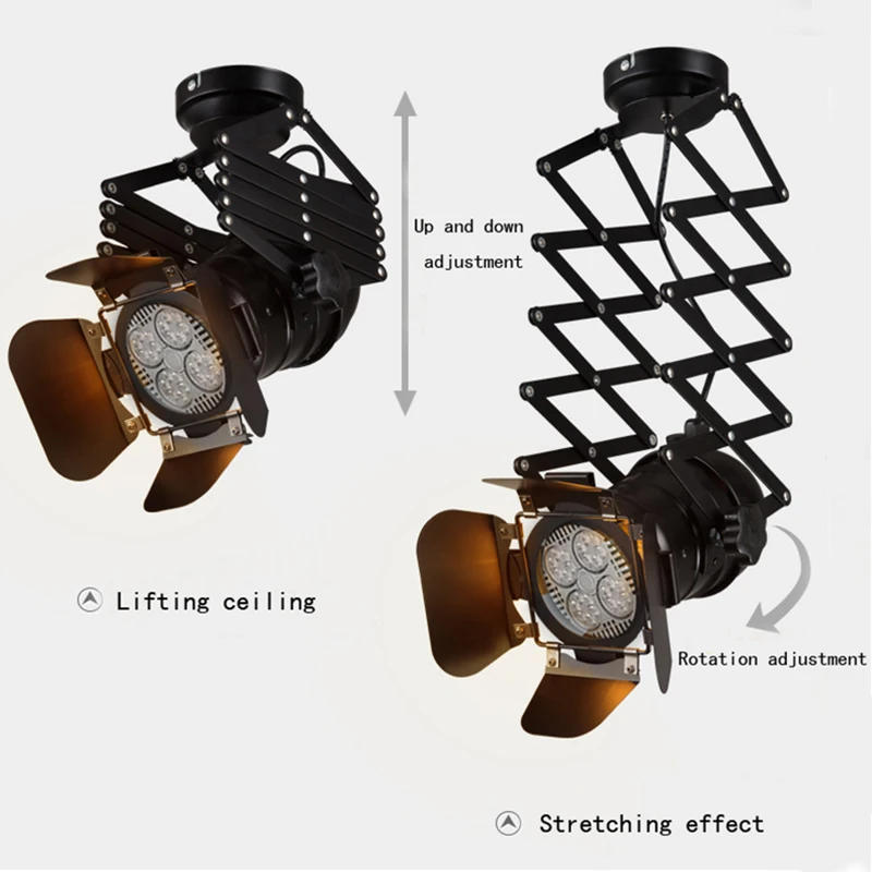 Description Picture 5 of itemExtensible LED Track Lighting Heads 2-Wires Type Rail Ceiling Spotlight E27 Base For Home Hall Clothing Shop Bar Restaurant