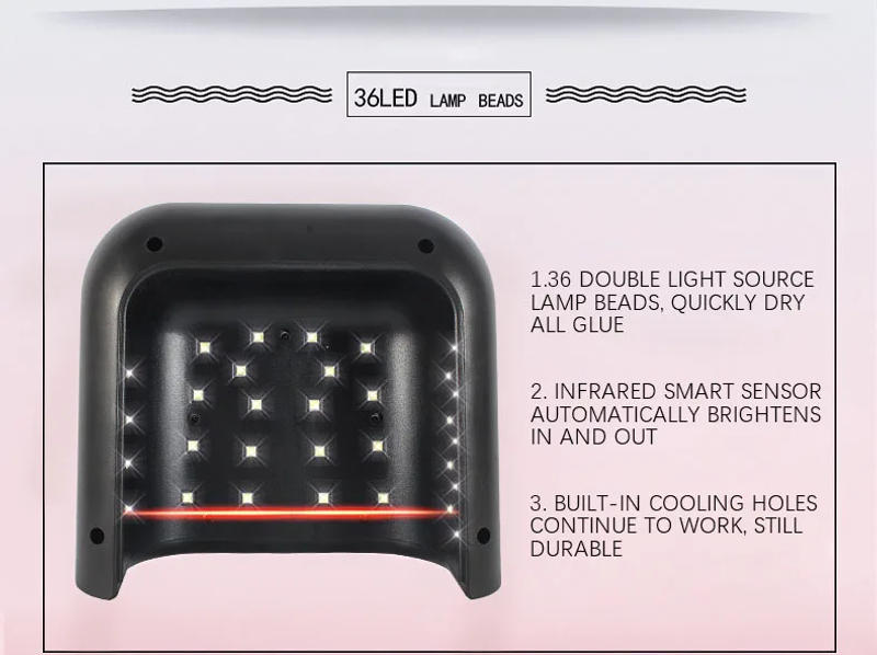 Description Picture 4 of item48W Smart UV LED Lamp Nail Dryer 36PCS LEDs Gel Polish Intelligent Auto Sensor One Hand Nails Dryers Quick-drying Nail Equipment