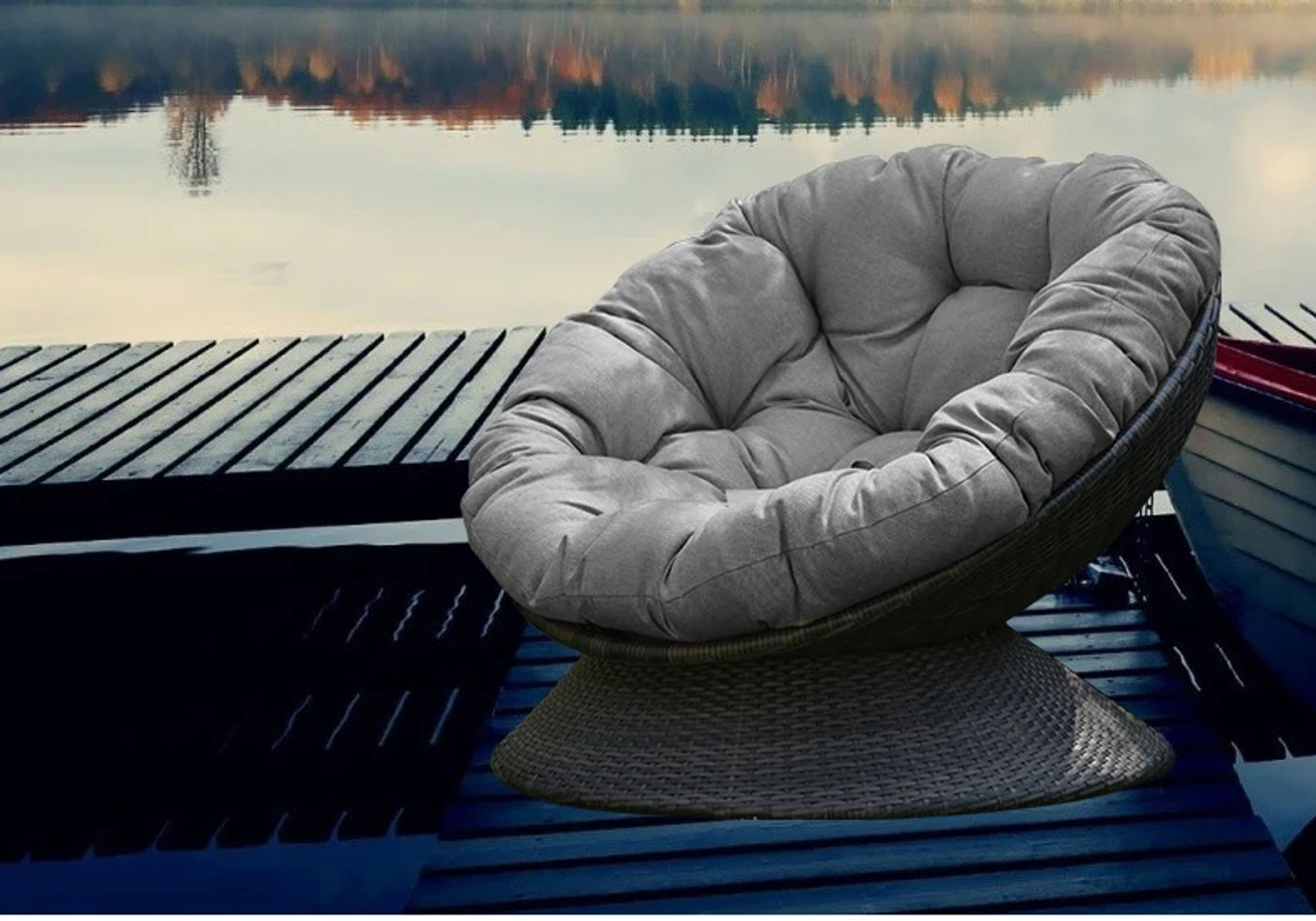 Description Picture 4 of itemOutdoor rattan chair balcony three-piece garden furniture garden outdoor leisure terrace single swivel chair