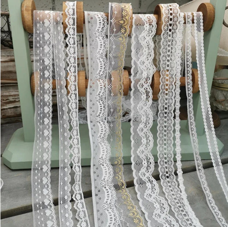 Description Picture 2 of item5 Meters/lot Width Ivory Series Unilateral Bilateral Lace Applique Trim Ribbon DIY Clothing Garment Dress Accessories