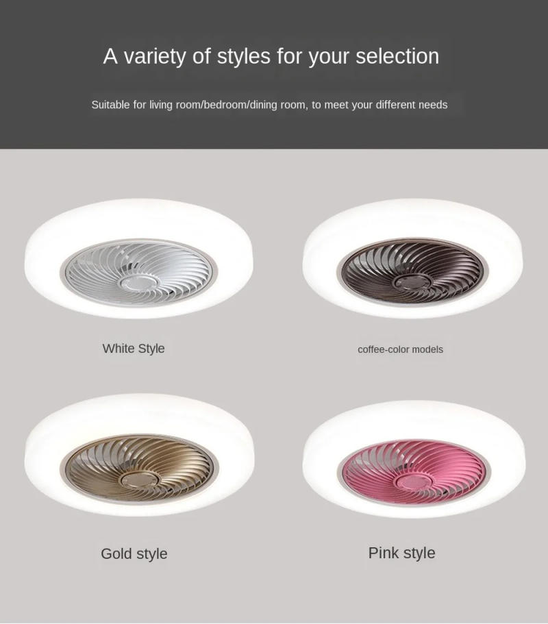 Description Picture 5 of itemSmart Ceiling Fan Fans With Lights Remote Control Bedroom Decor Ventilator Lamp 52cm Air Invisible Blades Retractable Silent