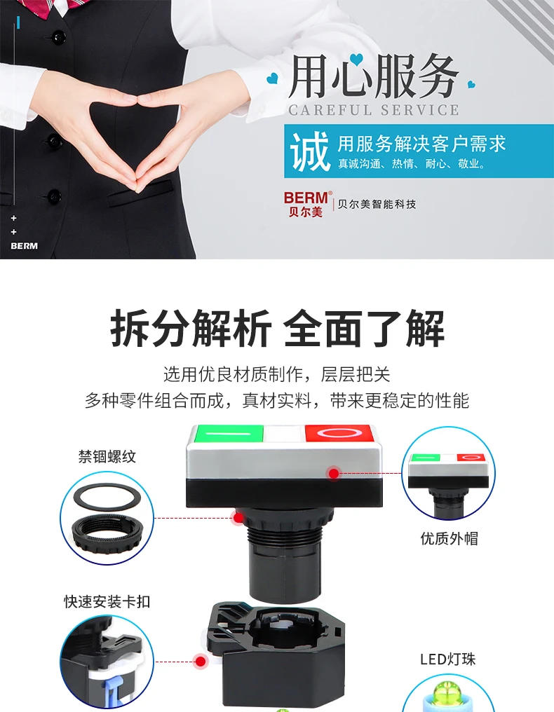 Description Picture 4 of itemDouble bit la38-11drg with lamp self reset double key double position start stop double button two position on