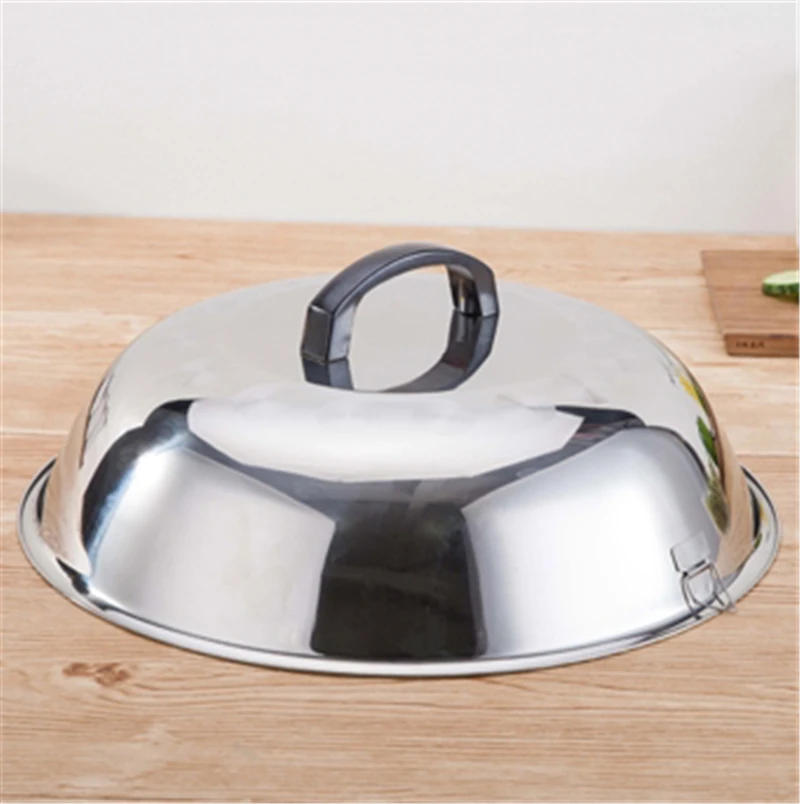 Description Picture 6 of itemCircular Stainless Steel Pan Lid Lids Oil Grease Filter Helper Size Wok Cap Universal Kitchen Cookware Accessories Pot Cover