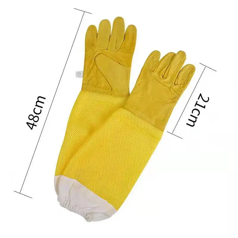 Description Picture 5 of itemBeekeeping Gloves Protective Sleeves Ventilated Professional Anti Bee Sheepskin Long Gloves For Beekeeper Beekeeping Tools