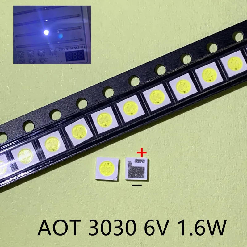 Description Picture 3 of item100pcs 3030 Backlight High Power LED DOUBLE CHIPS 1w 1.5W 2w 3V-3.6V 6v 9V lextar JUFEI AOT Cool white PT30A66 TV