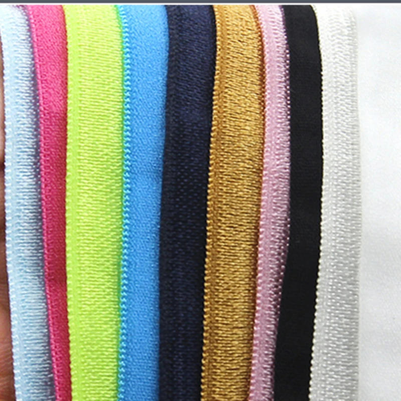 Description Picture 3 of item5yards/Lot 5/8" 15mm Elastic Band Multicolor Fold Over Spandex Elastic Ribbon For Sewing Lace Trim Waist Band Garment Accessory