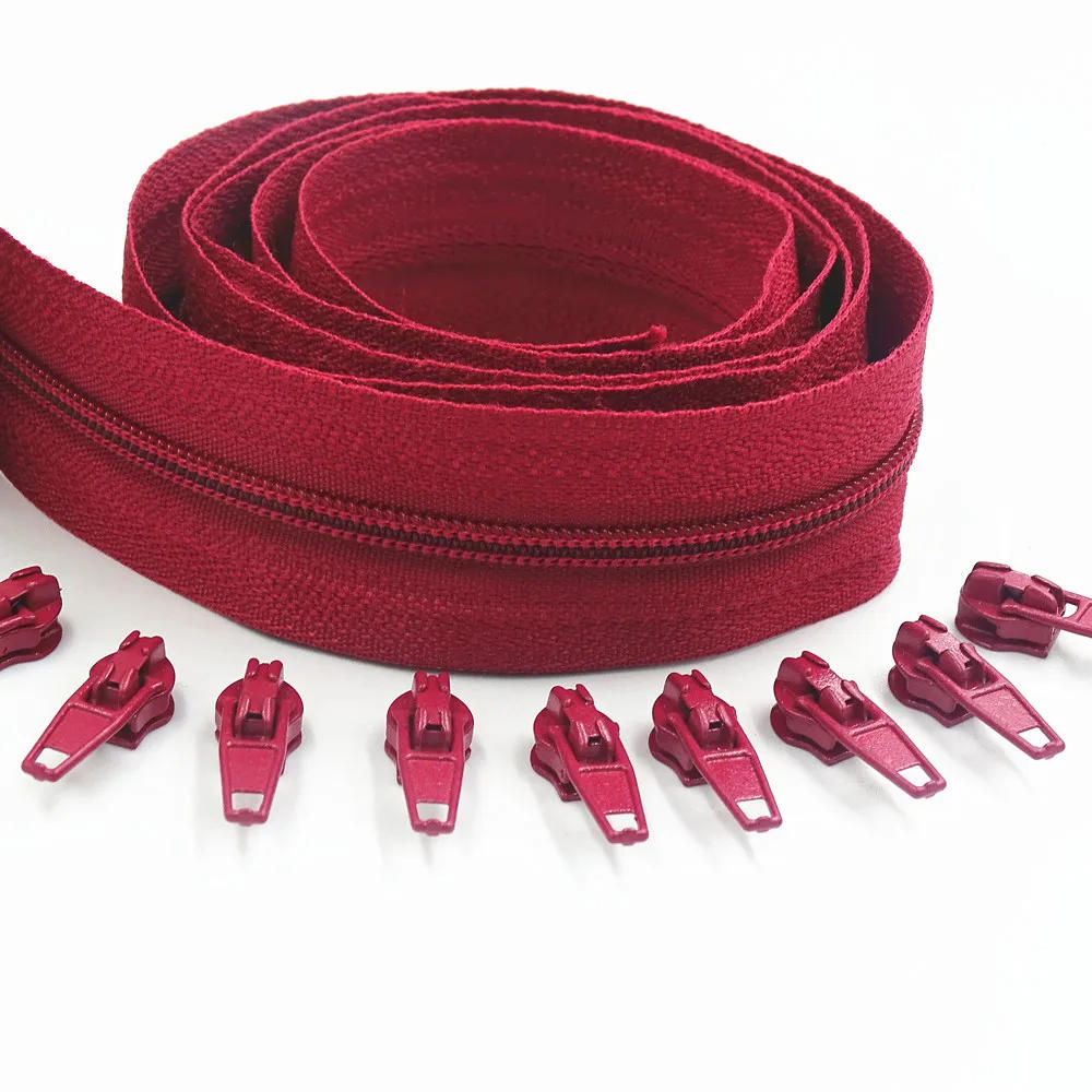 Description Picture 5 of item10Meters Long Zipper 20 Auto Locking Sliders 3# Nylon Zipper Used For  Clothing Handbags