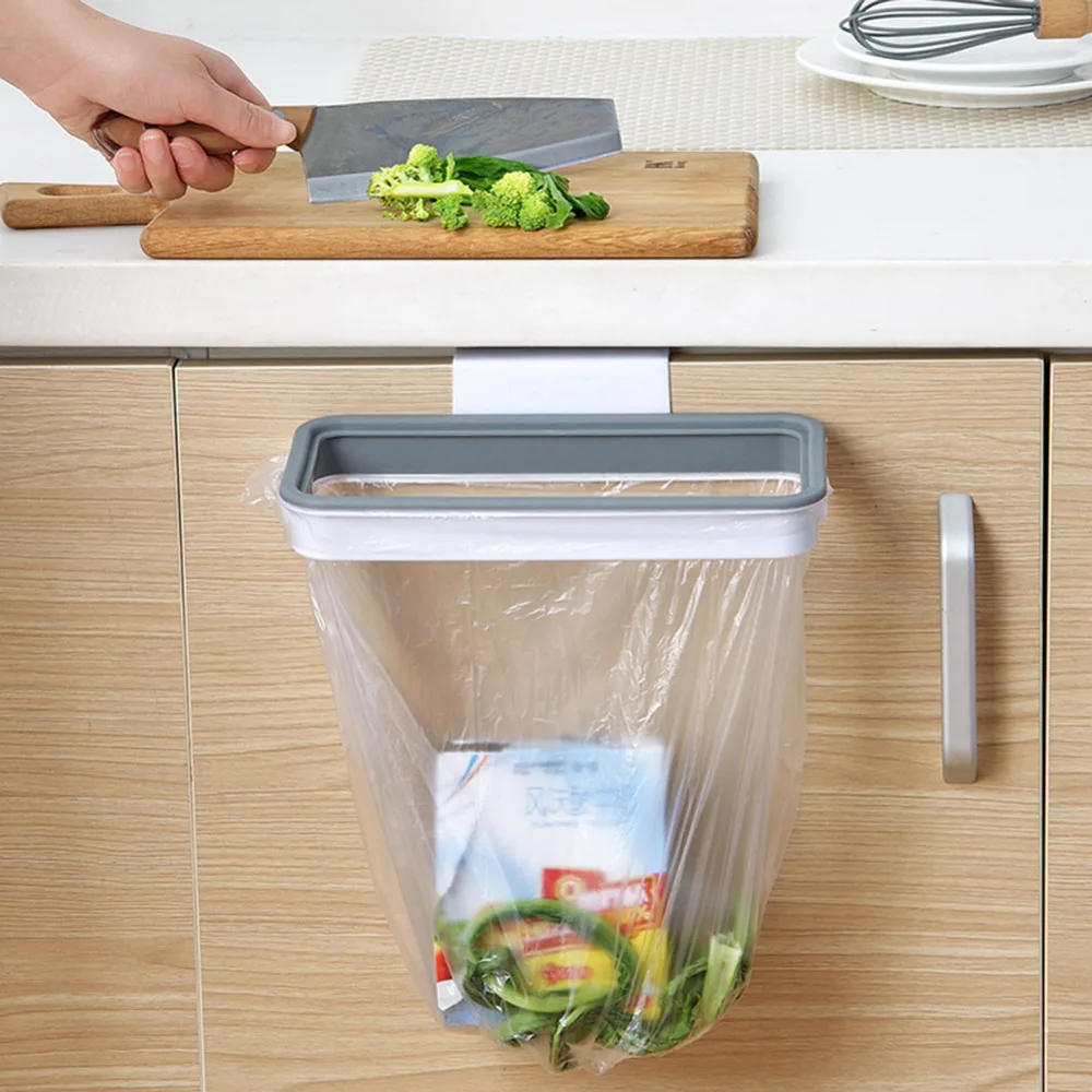 Description Picture 4 of itemPortable Plastic Garbage Hanging Bag Kitchen Trash Storage Rack Bag Hook Scouring Pad Dry Shelf Holder Kitchen Organzier