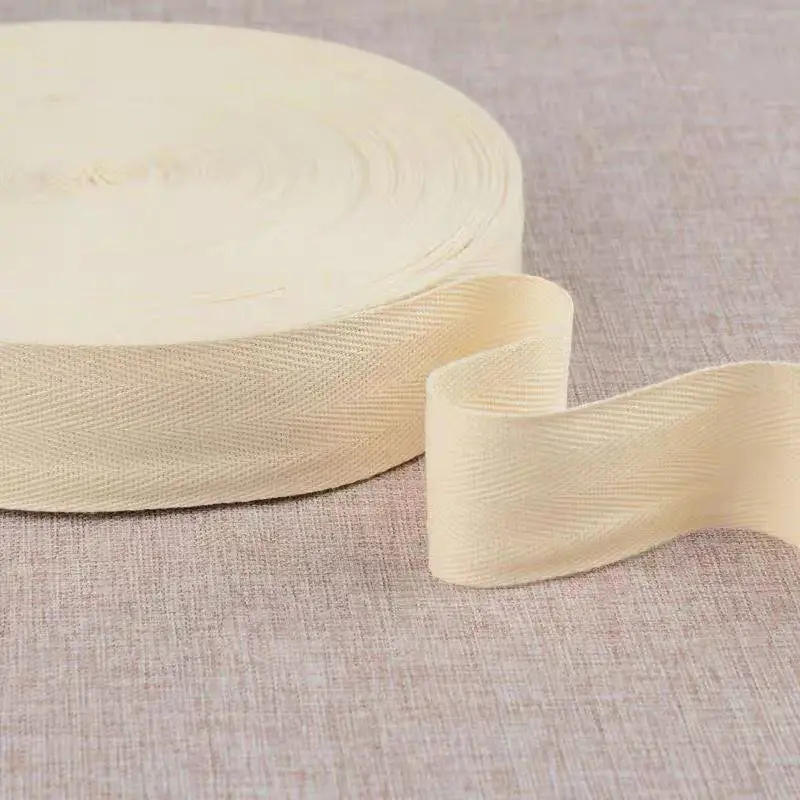 Description Picture 4 of item3yds 6-50mm Black White Webbing Herringbone Belt Clothing Accessories Handmade Diy Cotton Cloth Belt Edging Strip Bandage Ribbon