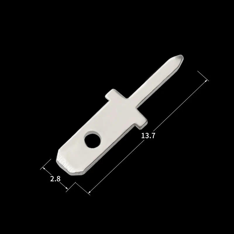 Description Picture 2 of item50/100pcs 2.8 Inserts Plug Spring terminal PCB Solder lug thickness 0.5/0.8mm one legs ,PCB welding sheet