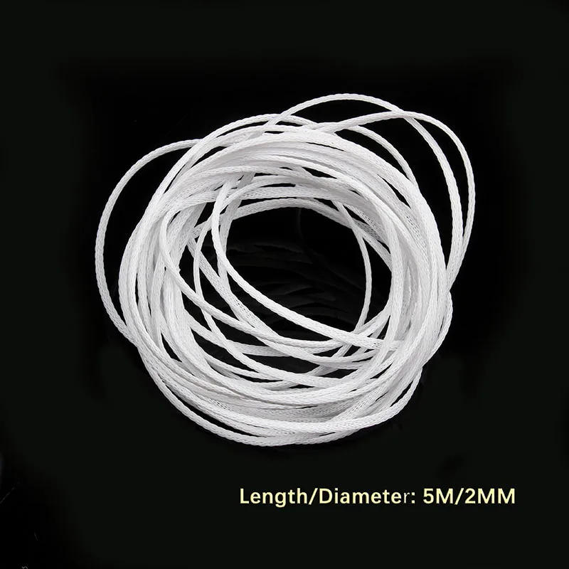 Description Picture 3 of item5/10M White Insulated Braid Sleeving 2/4/6/8/10/12/15/20/25mm Tight PET Wire Cable Gland Protection Cable Sleeve