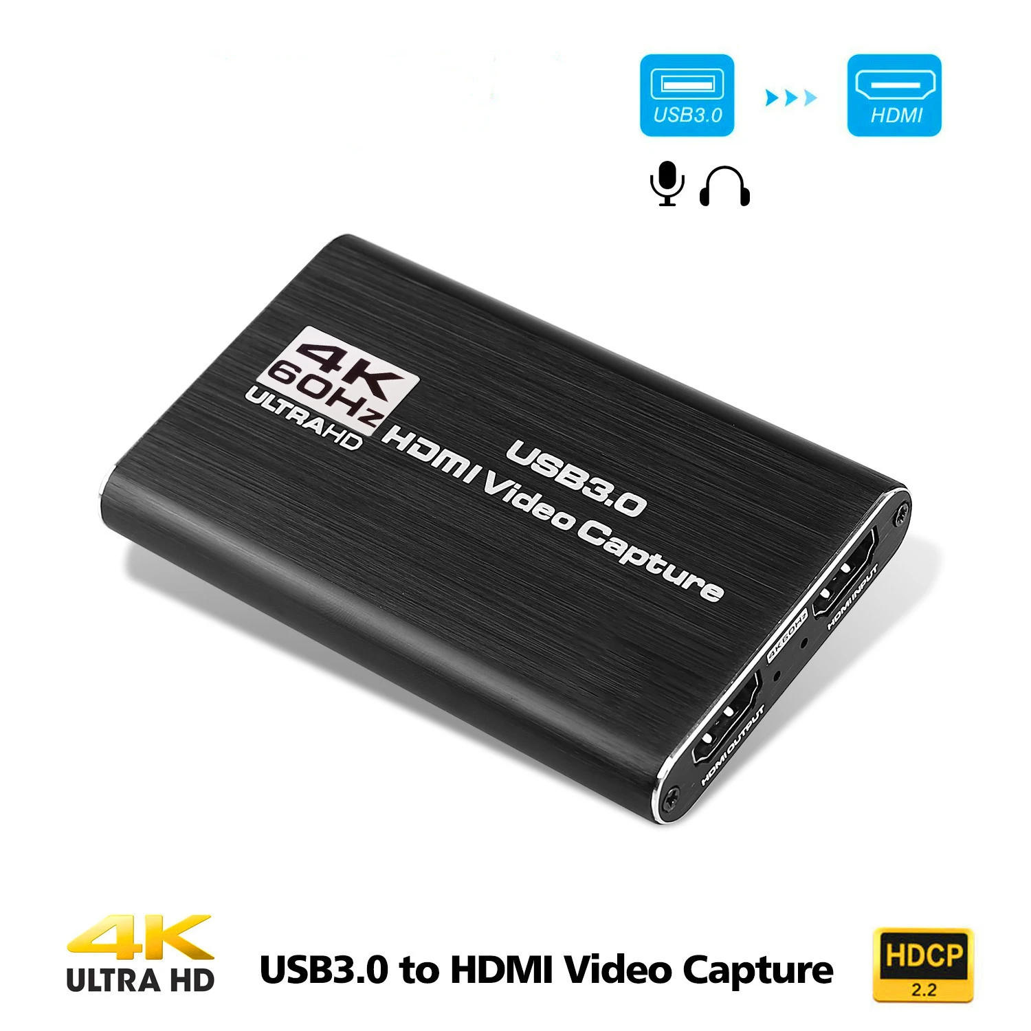 Description Picture 5 of item4K HDMI to USB 3.0 Video Capture Card Video Recorder For OBS vMix Wirecast Potplayer VLC Encoder QuickTime Player Live Streaming