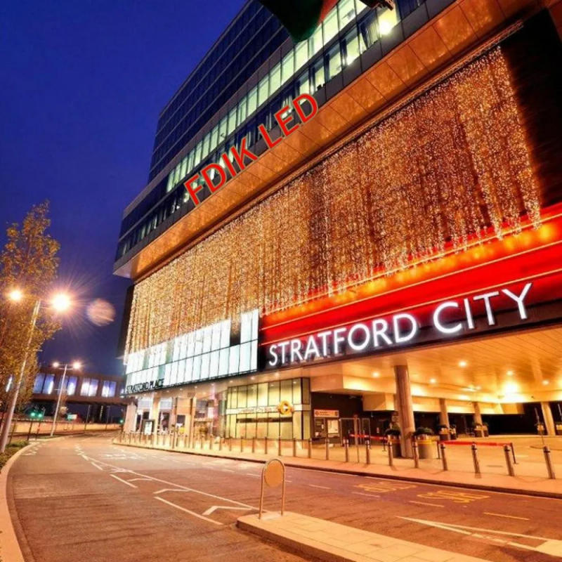 Description Picture 2 of item5M Christmas Garland LED Curtain Icicle String Lights Droop 0.4-0.6m AC 220V Garden Street Outdoor Decorative Holiday Light